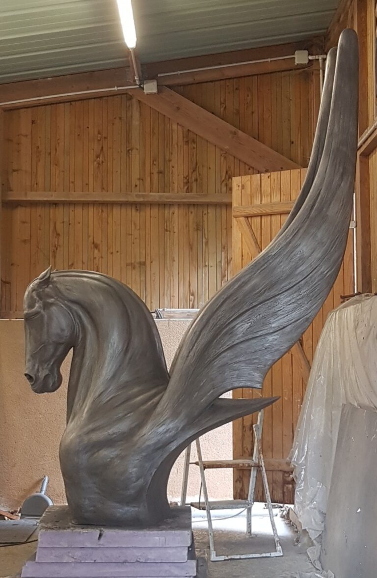 Sculpture monumentale Equinoxe aluminium Axelle Safran